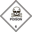 100 S/A labels 100x100mm poison 6