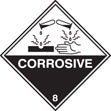 100 S/A labels 100x100mm corrosive 8