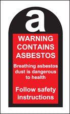 100 S/A labels 27x50mm contains asbestos