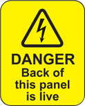 Danger back of this panel is live roll of 100 labels 40x50mm