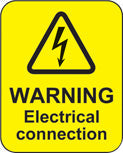 Warning electrical connection  roll of 100 labels 40x50mm