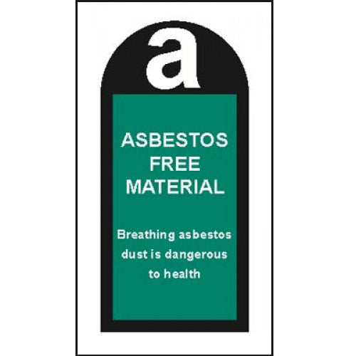 Asbestos free material -   roll of 100 self adhesive vinyl labels 27x50mm