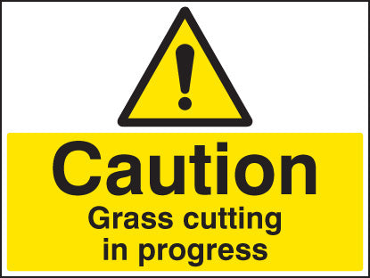 Caution grass cutting in progress