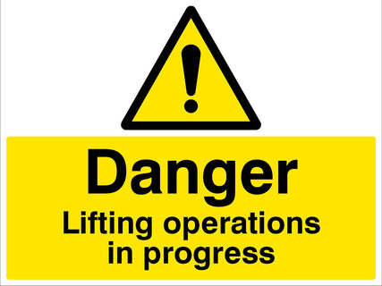Danger Lifting operations in progress