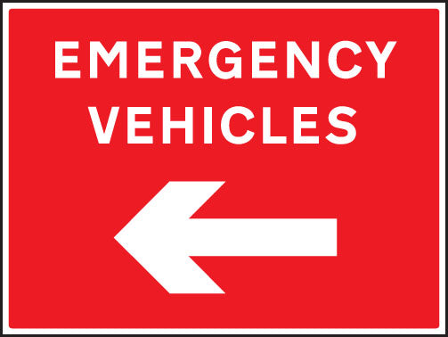 Emergency vehicles arrow left