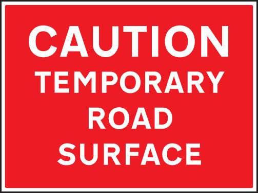 Caution temporary road surface