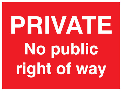 Private No public right of way