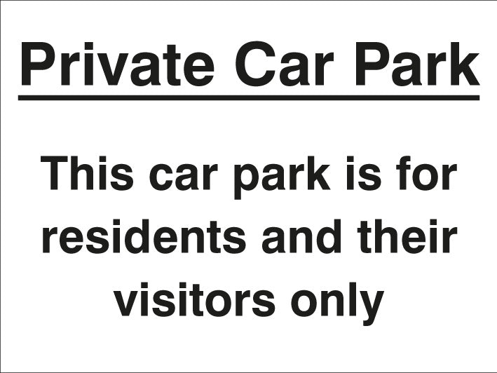 Private car park/residents/visitors only