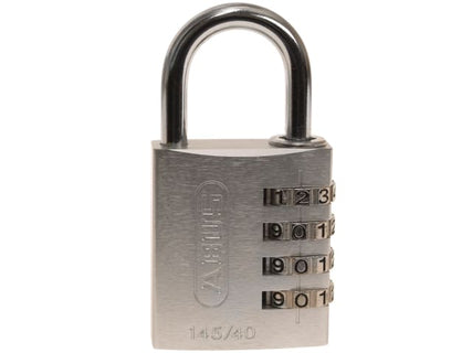 145/40 40mm Aluminium Combination Padlock Silver 49543