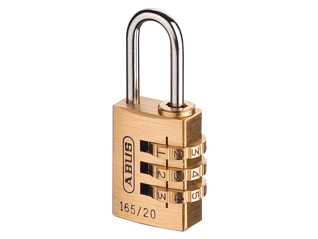 165/20 20mm Solid Brass Body Combination Padlock (3-Digit) Carded