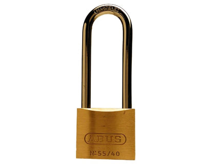 55/40mm Brass Padlock 63mm Long Shackle Carded