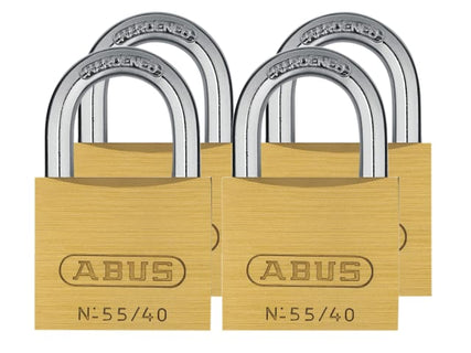 55/40mm Brass Padlock Quad Pack