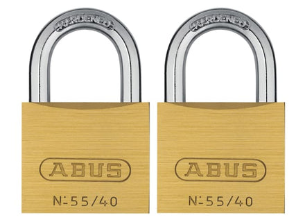 55/40mm Brass Padlocks Twin Pack