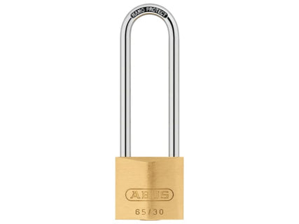 65/30mm Brass Padlock 60mm Long Shackle