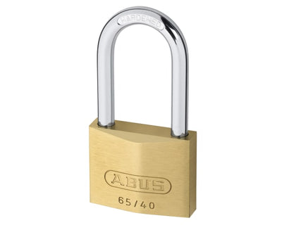 65/40mm Brass Padlock 40mm Long Shackle Carded