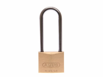 65/40mm Brass Padlock 63mm Long Shackle Carded