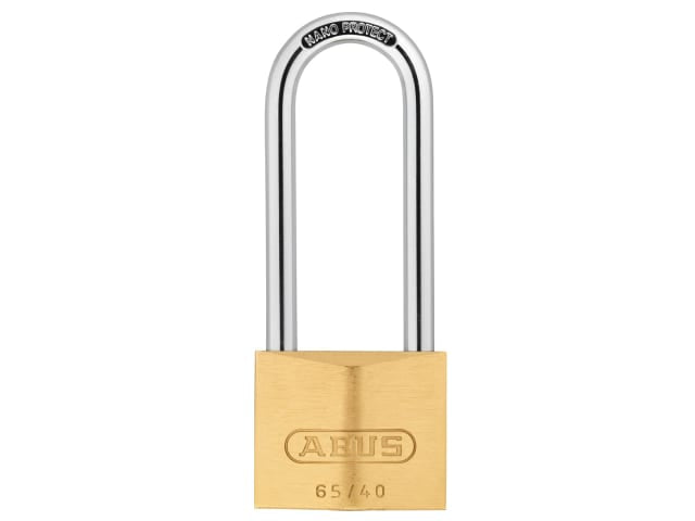 65/40mm Brass Padlock 63mm Long Shackle