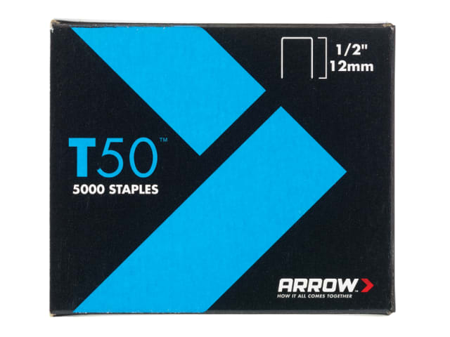 T50 Staples 12mm (1/2in) Pack 5000 (4 x 1250)