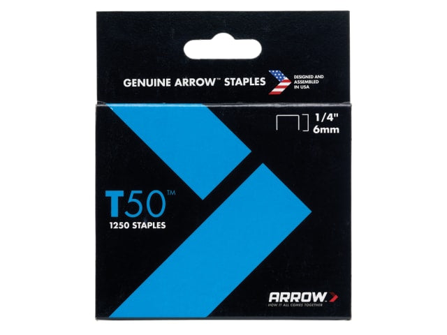 T50 Staples 6mm (1/4in) Pack 5000 (4 x 1250)