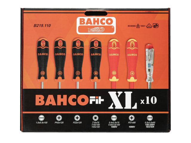 BahcoFit XL Screwdriver Set, 10 Piece SL/PH/PZ/TX