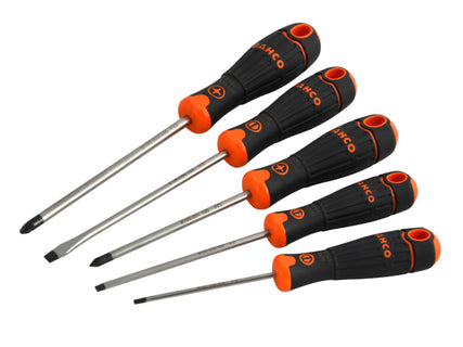 BAHCOFIT Screwdriver Set, 5 Piece SL/PZ