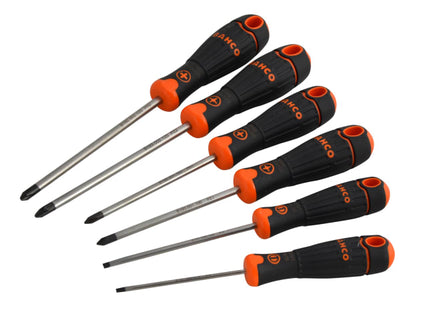 BAHCOFIT Screwdriver Set, 6 Piece SL/PH/PZ