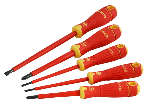 BAHCOFIT Insulated Screwdriver Set, 5 Piece SL/PZ