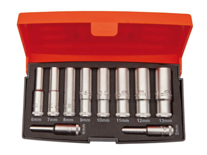 S0810L 1/4in Drive Deep Socket Set of 10 Metric