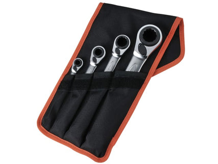 S4RM Series Reversible Ratchet Spanner Set, 4 Piece