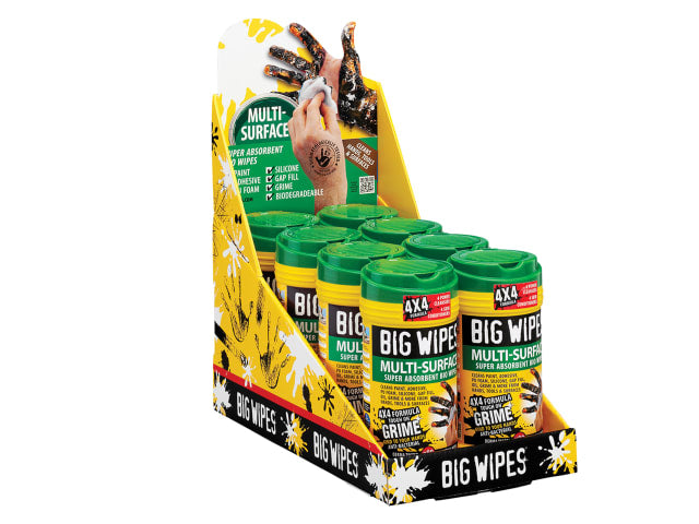 4x4 Multi-Surface Cleaning Wipes Tub of 80 Counter Top Display