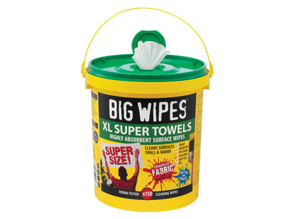 XL Super Towels Cleaning Wipes (Tub 150)