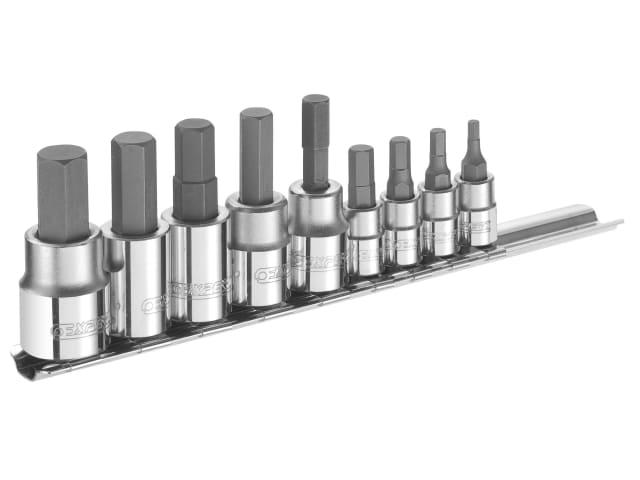 Hex Bit Socket Set of 9 1/4 & 3/8in Drive