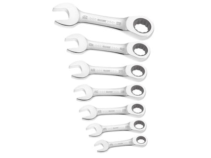 Stubby Ratchet Spanner Set, 7 Piece