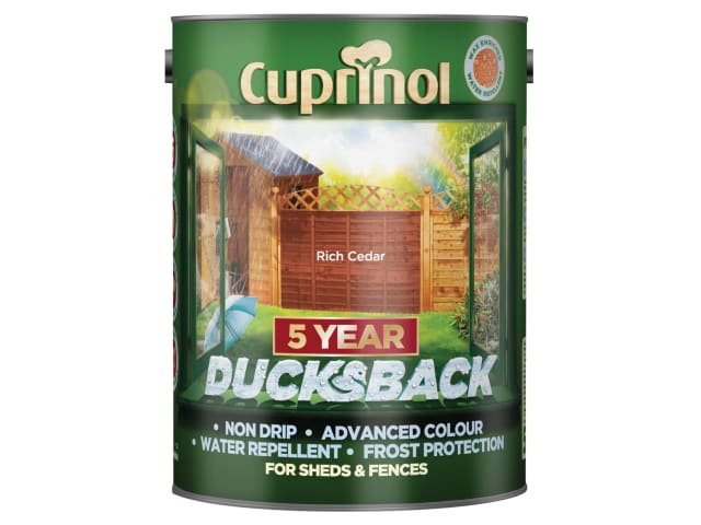 Ducksback 5 Year Waterproof for Sheds & Fences Rich Cedar 5 litre