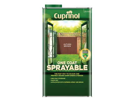 One Coat Sprayable Fence Treatment Autumn Brown 5 litre