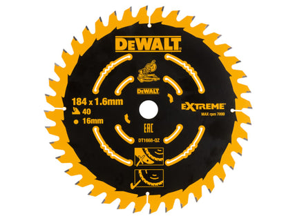 Cordless Mitre Saw Blade For DCS365 184 x 16mm x 40T