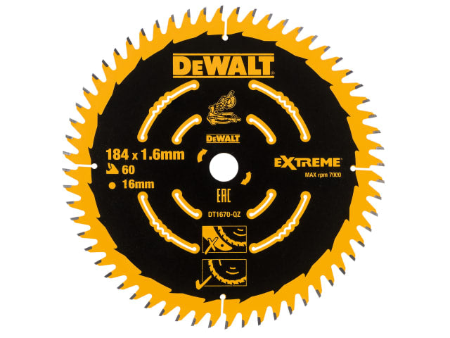 Cordless Mitre Saw Blade For DCS365 184 x 16mm x 60T