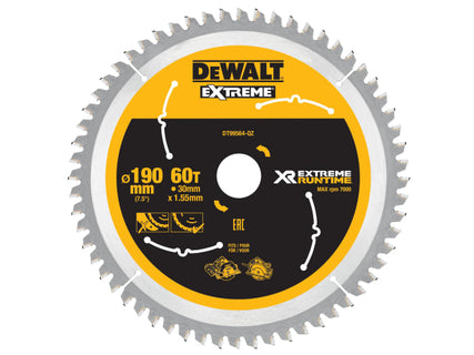 FlexVolt XR Circular Saw Blade 190 x 30mm x 60T