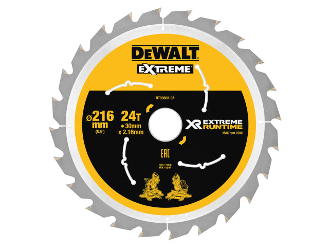 FlexVolt XR Circular Saw Blade 216 x 30mm x 24T