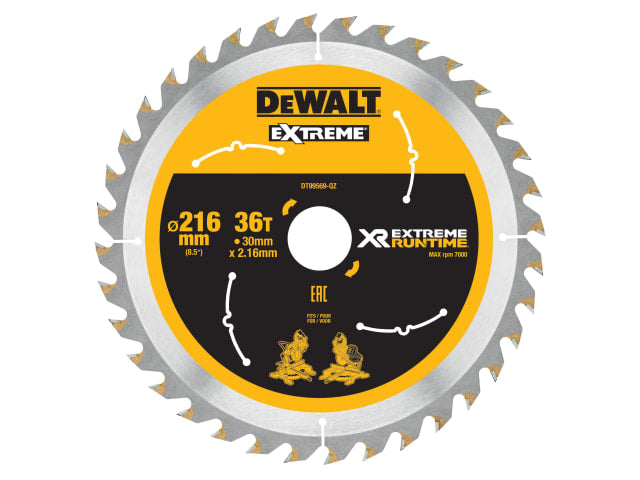 FlexVolt XR Circular Saw Blade 216 x 30mm x 36T