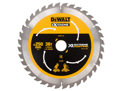 Extreme Runtime FlexVolt Mitre Saw Blade 250 x 30mm x 36T