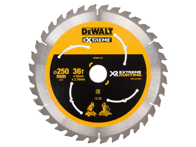 Extreme Runtime FlexVolt Mitre Saw Blade 250 x 30mm x 36T