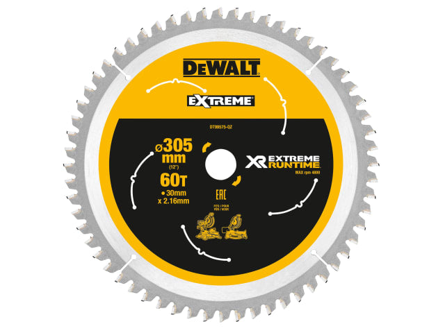 FlexVolt XR Mitre Saw Blade 305 x 30mm x 60T