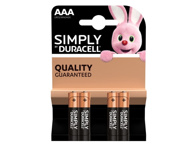 Simply AAA Alkaline MN2400 Batteries (Pack 4)