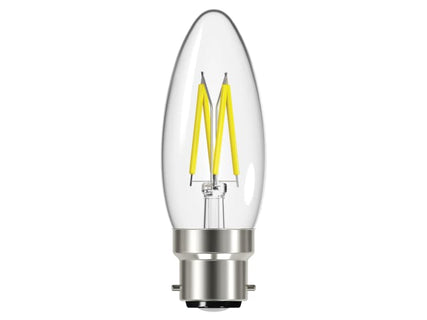 LED BC (B22) Candle Filament Dimmable Bulb, Warm White 470 lm 5W