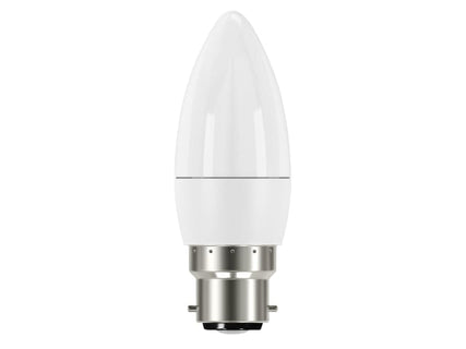 LED BC (B22) Opal Candle Non-Dimmable Bulb, Warm White 470 lm 5.9W