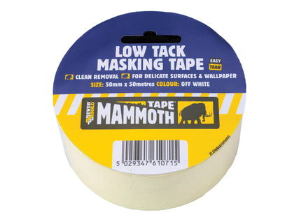 Low Tack Masking Tape 50mm x 25m