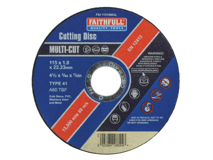 Multi-Purpose Cutting Discs 115 x 1.0 x 22.23mm (Pack 10)