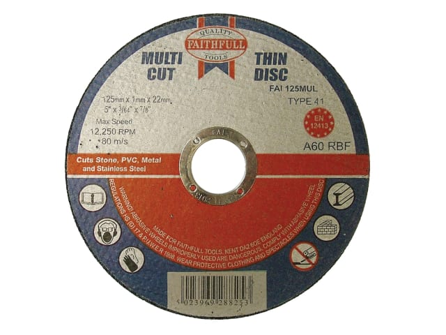 Multi-Purpose Cutting Disc 125 x 1.0 x 22.23mm (Pack of 10)