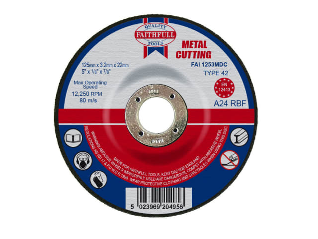 Depressed Centre Metal Cutting Disc 125 x 3.2 x 22.23mm